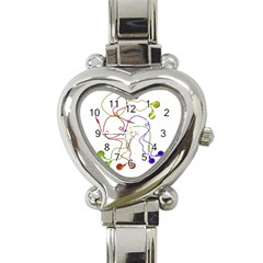 Colorful Earphones  Heart Italian Charm Watch by Valentinaart