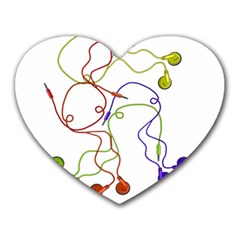 Colorful Earphones  Heart Mousepads by Valentinaart