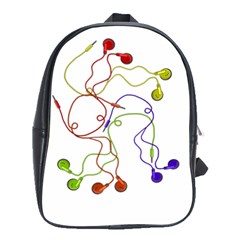 Colorful Earphones  School Bags(large)  by Valentinaart