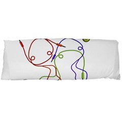 Colorful Earphones  Body Pillow Case Dakimakura (two Sides) by Valentinaart