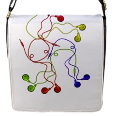 Colorful Earphones  Flap Messenger Bag (s) by Valentinaart