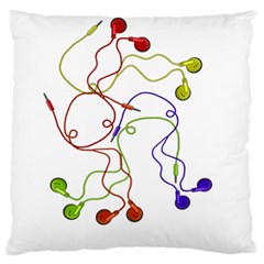 Colorful Earphones  Standard Flano Cushion Case (one Side) by Valentinaart