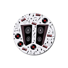 Loud Music Rubber Coaster (round)  by Valentinaart