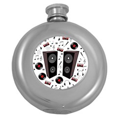 Loud Music Round Hip Flask (5 Oz) by Valentinaart