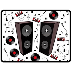 Loud Music Fleece Blanket (large)  by Valentinaart