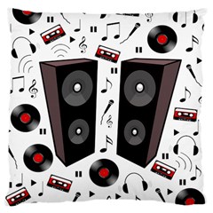 Loud Music Large Cushion Case (one Side) by Valentinaart