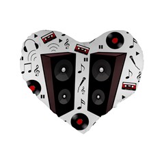 Loud Music Standard 16  Premium Heart Shape Cushions by Valentinaart