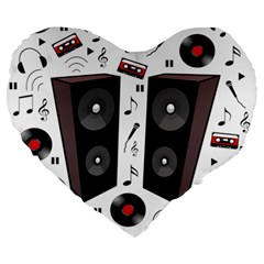 Loud Music Large 19  Premium Heart Shape Cushions by Valentinaart