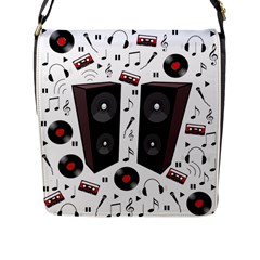 Loud Music Flap Messenger Bag (l)  by Valentinaart