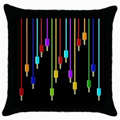 Plug In Throw Pillow Case (black) by Valentinaart