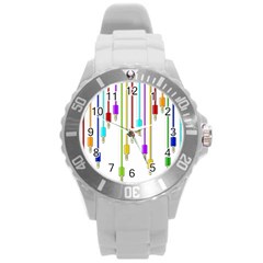 Plug In Round Plastic Sport Watch (l) by Valentinaart