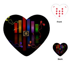 Energy Of The Sound Playing Cards (heart)  by Valentinaart