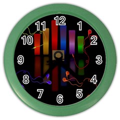 Energy Of The Sound Color Wall Clocks by Valentinaart