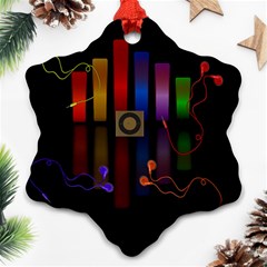 Energy Of The Sound Snowflake Ornament (two Sides) by Valentinaart