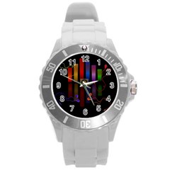 Energy Of The Sound Round Plastic Sport Watch (l) by Valentinaart