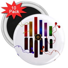 Energy Of The Sound 3  Magnets (10 Pack)  by Valentinaart