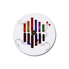 Energy Of The Sound Rubber Coaster (round)  by Valentinaart