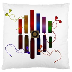 Energy Of The Sound Large Flano Cushion Case (two Sides) by Valentinaart