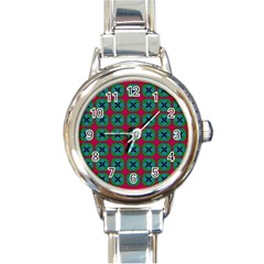 Geometric Patterns Round Italian Charm Watch