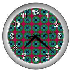 Geometric Patterns Wall Clocks (Silver) 