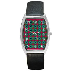 Geometric Patterns Barrel Style Metal Watch