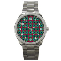 Geometric Patterns Sport Metal Watch