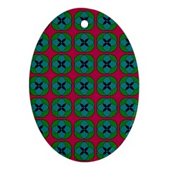 Geometric Patterns Oval Ornament (Two Sides)