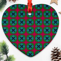 Geometric Patterns Heart Ornament (Two Sides)