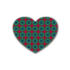 Geometric Patterns Rubber Coaster (Heart) 