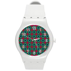 Geometric Patterns Round Plastic Sport Watch (M)