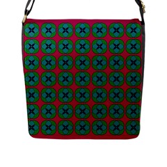 Geometric Patterns Flap Messenger Bag (L) 