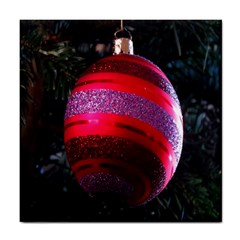 Glass Ball Decorated Beautiful Red Tile Coasters by Nexatart