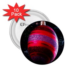 Glass Ball Decorated Beautiful Red 2 25  Buttons (10 Pack)  by Nexatart