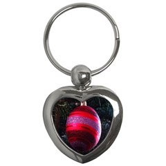 Glass Ball Decorated Beautiful Red Key Chains (heart)  by Nexatart