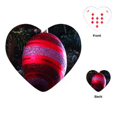 Glass Ball Decorated Beautiful Red Playing Cards (heart)  by Nexatart