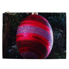 Glass Ball Decorated Beautiful Red Cosmetic Bag (xxl)  by Nexatart