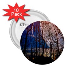 Full Moon Forest Night Darkness 2 25  Buttons (10 Pack)  by Nexatart