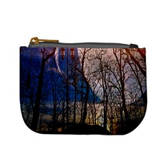 Full Moon Forest Night Darkness Mini Coin Purses by Nexatart