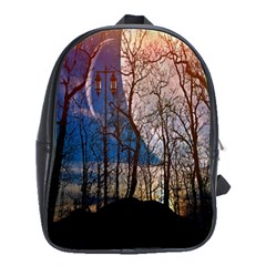 Full Moon Forest Night Darkness School Bags(large)  by Nexatart