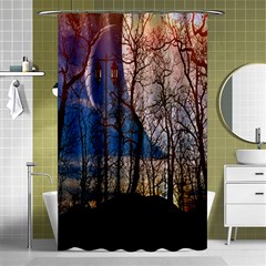 Full Moon Forest Night Darkness Shower Curtain 48  X 72  (small)  by Nexatart