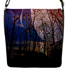 Full Moon Forest Night Darkness Flap Messenger Bag (s) by Nexatart