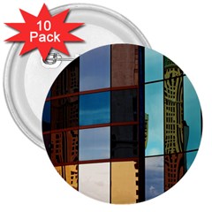 Glass Facade Colorful Architecture 3  Buttons (10 Pack)  by Nexatart