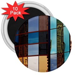 Glass Facade Colorful Architecture 3  Magnets (10 Pack)  by Nexatart