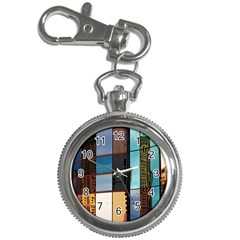 Glass Facade Colorful Architecture Key Chain Watches by Nexatart