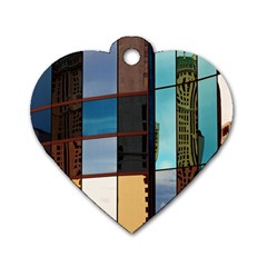 Glass Facade Colorful Architecture Dog Tag Heart (two Sides) by Nexatart