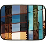 Glass Facade Colorful Architecture Double Sided Fleece Blanket (Mini)  35 x27  Blanket Front