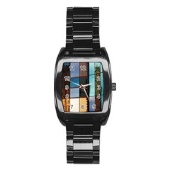 Glass Facade Colorful Architecture Stainless Steel Barrel Watch by Nexatart