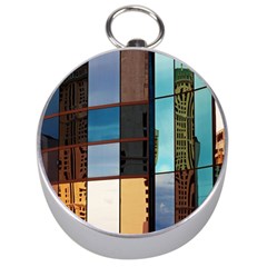 Glass Facade Colorful Architecture Silver Compasses by Nexatart