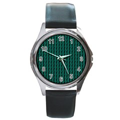 Golf Golfer Background Silhouette Round Metal Watch