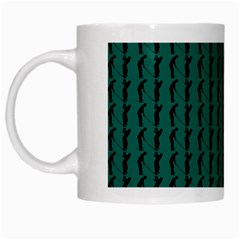 Golf Golfer Background Silhouette White Mugs by Nexatart